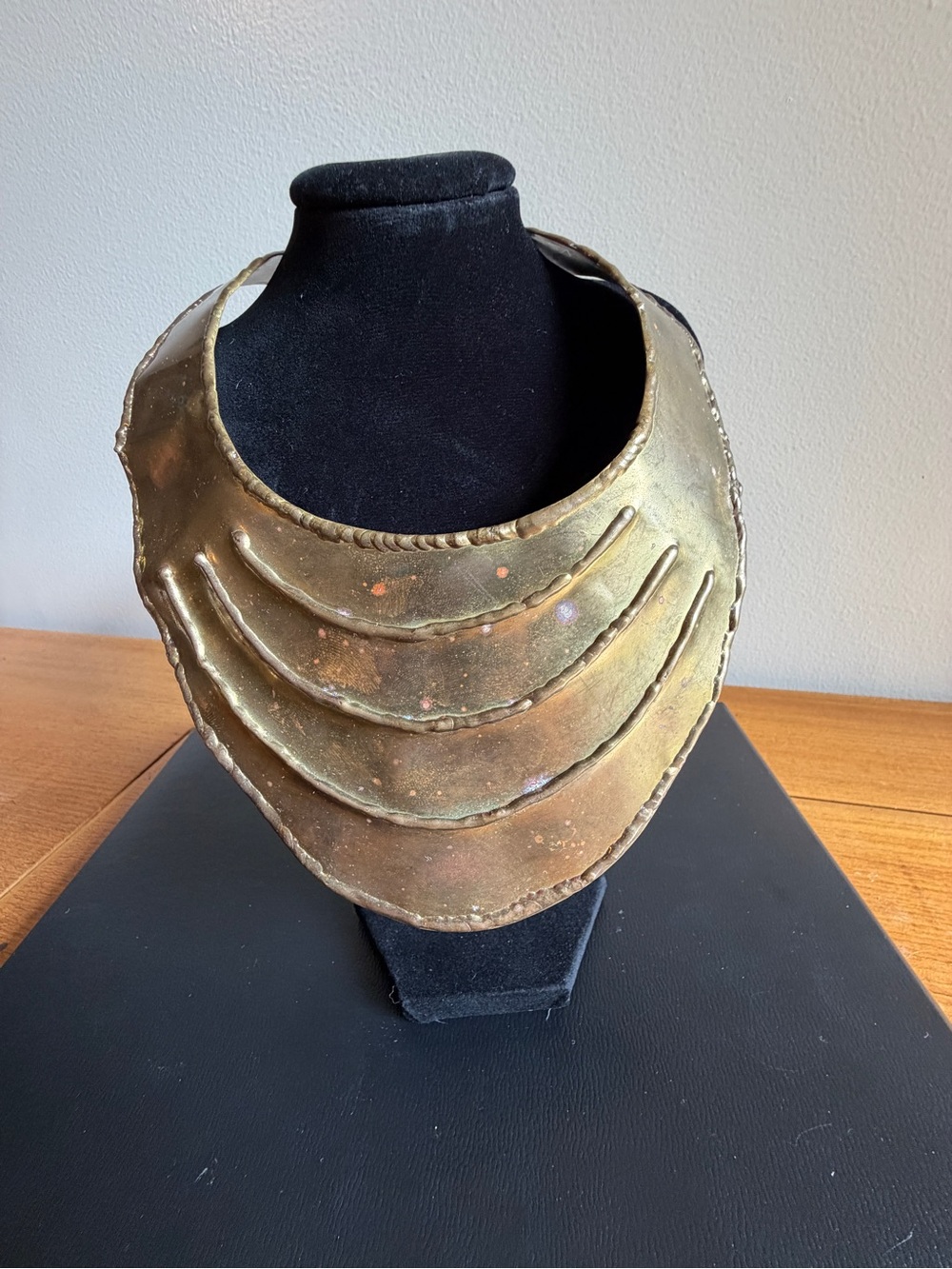 Vintage 1980’s Statement Bib Layered Collar Brass Necklace - Women Jewelry